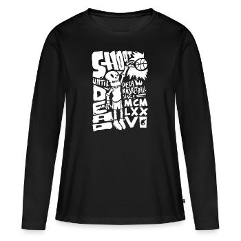 shoot until dead - T-shirt manches longues Premium bio Femme - noir - Devant - Julia (174cm)