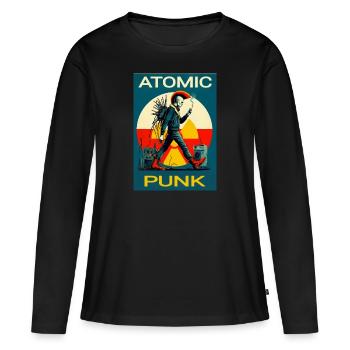 ATOMIC PUNK - Frauen Premium Bio Langarmshirt - Schwarz - Vorne - Julia (174cm)