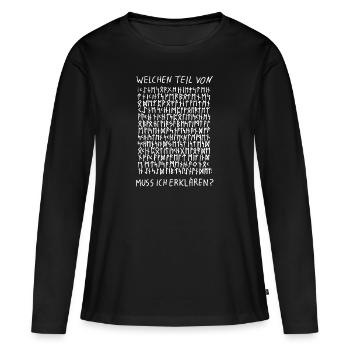 Runen - Frauen Premium Bio Langarmshirt - Schwarz - Vorne - Julia (174cm)