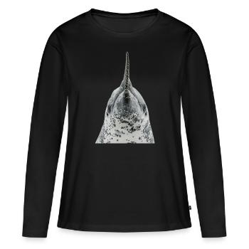 Narval - T-shirt manches longues Premium bio Femme - noir - Devant - Julia (174cm)
