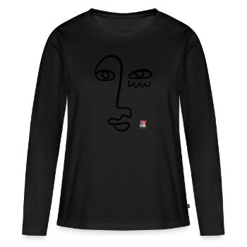 Smile and Cry - Frauen Premium Bio Langarmshirt - Schwarz - Vorne - Julia (174cm)