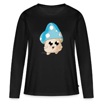 Champignon magique d’hiver - T-shirt manches longues Premium bio Femme - noir - Devant - Julia (174cm)