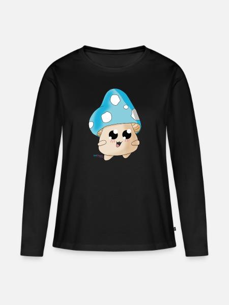 magischer pilz winter - Frauen Premium Bio Langarmshirt - Schwarz