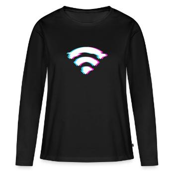 Internet sans fil - T-shirt manches longues Premium bio Femme - noir - Devant - Julia (174cm)