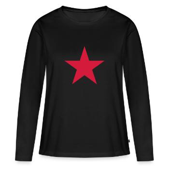 Etoile - T-shirt manches longues Premium bio Femme - noir - Devant - Julia (174cm)