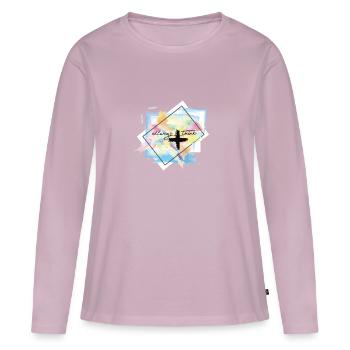 think positive - Women's Premium Organic Long Sleeve Shirt - dusky pink - Front - Julia (174cm)