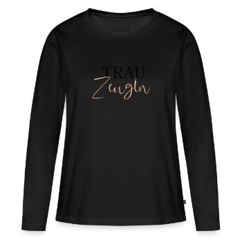Trauzeugin - Frauen Premium Bio Langarmshirt - Schwarz - Vorne - Julia (174cm)