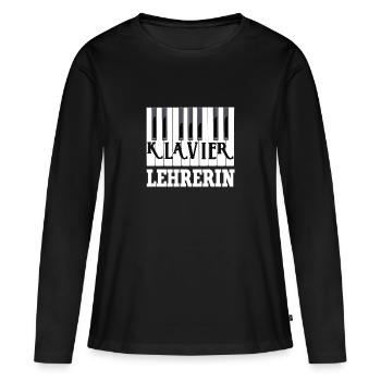 Professeur de piano école de musique cadeau piano piano - T-shirt manches longues Premium bio Femme - noir - Devant - Julia (174cm)