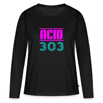 acide 303 - T-shirt manches longues Premium bio Femme - noir - Devant - Julia (174cm)
