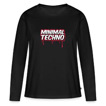 MINIMAL TECHNO - Frauen Premium Bio Langarmshirt - Schwarz - Vorne - Julia (174cm)