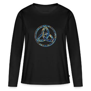 triquetra e 16 - T-shirt manches longues Premium bio Femme - noir - Devant - Julia (174cm)