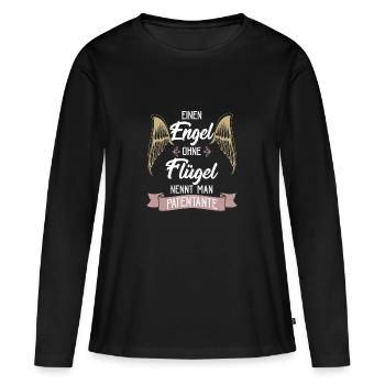 marraine - T-shirt manches longues Premium bio Femme - noir - Devant - Julia (174cm)