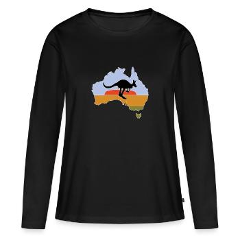 Australie - T-shirt manches longues Premium bio Femme - noir - Devant - Julia (174cm)