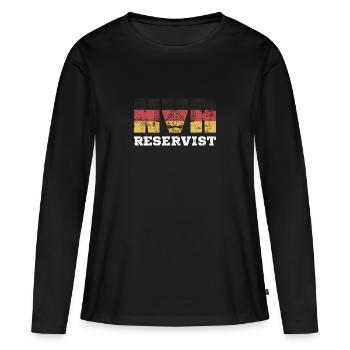 NVA reservist DDR Ostdeutschland Geschenk Ossi - Frauen Premium Bio Langarmshirt - Schwarz - Vorne - Julia (174cm)