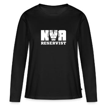 NVA reservist DDR Ostdeutschland Geschenk Ossi - Frauen Premium Bio Langarmshirt - Schwarz - Vorne - Julia (174cm)