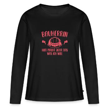 Richtfest Hausbau Bauherrin Geschenkidee - Frauen Premium Bio Langarmshirt - Schwarz - Vorne - Julia (174cm)
