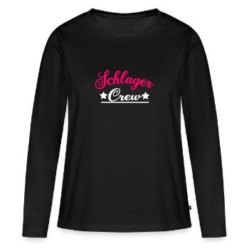 Schlager Crew Party Team Gruppenoutfit Partnerlook - Frauen Premium Bio Langarmshirt - Schwarz - Vorne - Julia (174cm)
