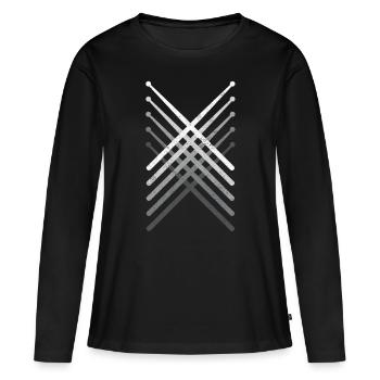 Drummer Vintage drumsticks - Women's Premium Organic Long Sleeve Shirt - black - Front - Julia (174cm)
