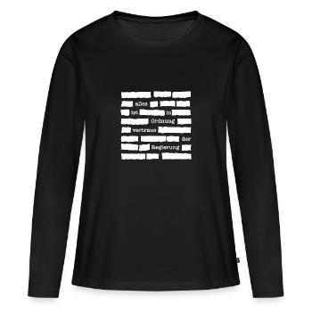 Vertraue deiner Regierung - Zensur - Frauen Premium Bio Langarmshirt - Schwarz - Vorne - Julia (174cm)