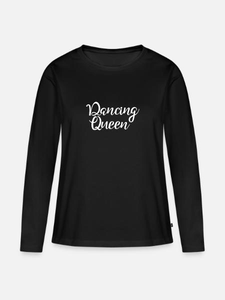 Dancing queen - Frauen Premium Bio Langarmshirt - Schwarz