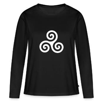 Triskell blanc - T-shirt manches longues Premium bio Femme - noir - Devant - Julia (174cm)