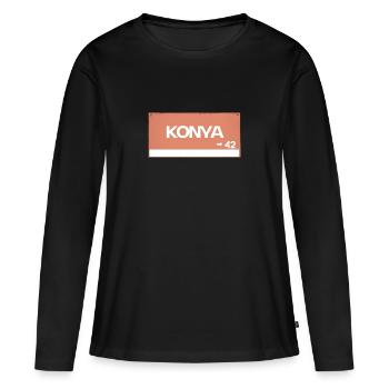 Konya Turkish City Idée cadeau Turc - T-shirt manches longues Premium bio Femme - noir - Devant - Julia (174cm)