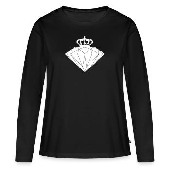 Couronne_Diamant_dc6 - T-shirt manches longues Premium bio Femme - noir - Devant - Julia (174cm)