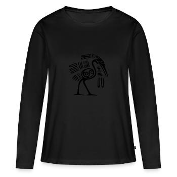 Grue indienne - T-shirt manches longues Premium bio Femme - noir - Devant - Julia (174cm)