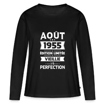 70th Anniversary - August 1955 Perfection - Women's Premium Organic Long Sleeve Shirt - black - Front - Julia (174cm)