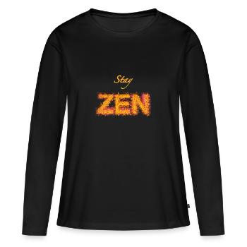 ZEN - T-shirt manches longues Premium bio Femme - noir - Devant - Julia (174cm)