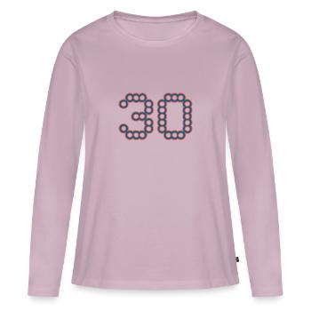 30. 30 JAHRE. 30-JÄHRIGES JUBILÄUM. 30-JÄHRIGES JUBILÄUM. - Frauen Premium Bio Langarmshirt - Altrosa - Vorne - Julia (174cm)