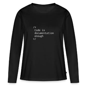 Code Coder Programmierer Developer Entwickler - Frauen Premium Bio Langarmshirt - Schwarz - Vorne - Julia (174cm)