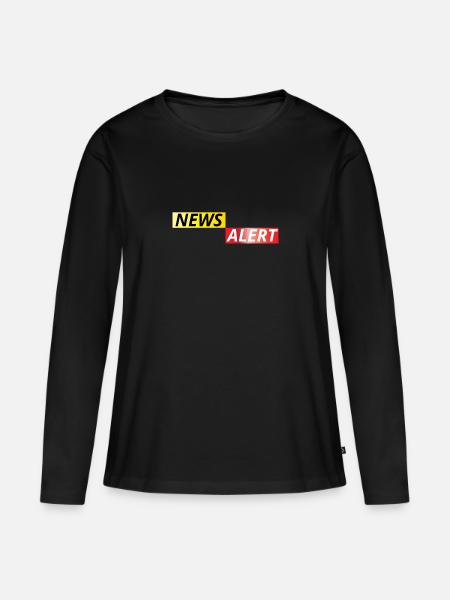 News Alert - Frauen Premium Bio Langarmshirt - Schwarz
