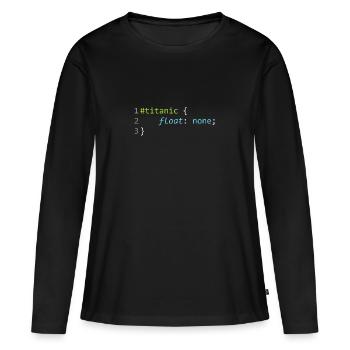 CSS Titanic - T-shirt manches longues Premium bio Femme - noir - Devant - Julia (174cm)