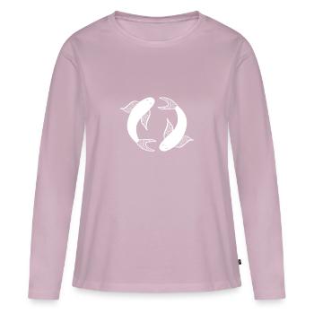 Pisces Zodiac Sign - Women's Premium Organic Long Sleeve Shirt - dusky pink - Front - Julia (174cm)
