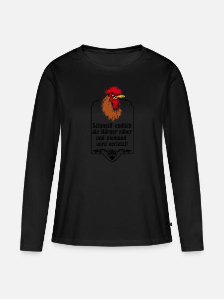 Niemand wird verletzt - grimmiger Hahn - Frauen Premium Bio Langarmshirt - 
