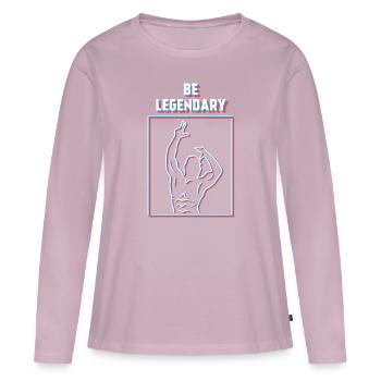 Soyez légendaire, Zyzz Pose, Fitness 3D effet - T-shirt manches longues Premium bio Femme - rose poudré - Devant - Julia (174cm)