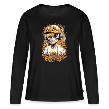 Sugar Skull - Women's Premium Organic Long Sleeve Shirt - black - Front - Julia (174cm)