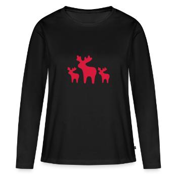 Elch 2 - T-shirt manches longues Premium bio Femme - noir - Devant - Julia (174cm)