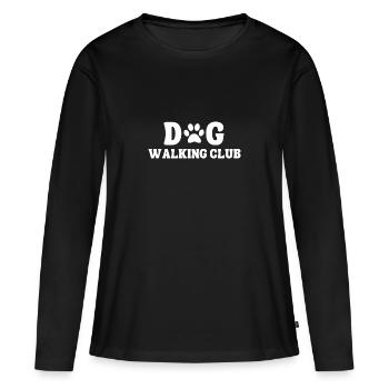 Dog Walking Club - Women's Premium Organic Long Sleeve Shirt - black - Front - Julia (174cm)