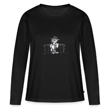 Wild West Beaver # Art nord-allemand - T-shirt manches longues Premium bio Femme - noir - Devant - Julia (174cm)