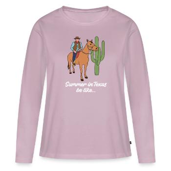 Texas Weather Sommerdesign für stolze Texaner - Frauen Premium Bio Langarmshirt - Altrosa - Vorne - Julia (174cm)