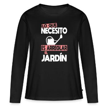 Lo que necesito es arreglar el Jardín - T-shirt manches longues Premium bio Femme - noir - Devant - Julia (174cm)