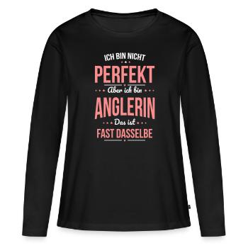 Je ne suis pas parfait, mais je suis un pêcheur - T-shirt manches longues Premium bio Femme - noir - Devant - Julia (174cm)
