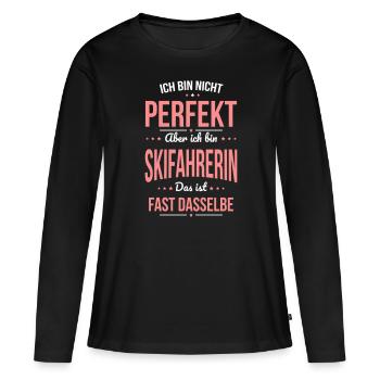 I'm not perfect, but I'm a skier - Women's Premium Organic Long Sleeve Shirt - black - Front - Julia (174cm)