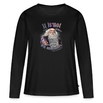 Harry Potter Dicton D'Albus Dumbledore - T-shirt manches longues Premium bio Femme - noir - Devant - Julia (174cm)