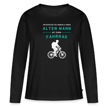 Vélo - Vieil homme - T-shirt manches longues Premium bio Femme - noir - Devant - Julia (174cm)