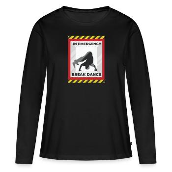break dance - T-shirt manches longues Premium bio Femme - noir - Devant - Julia (174cm)