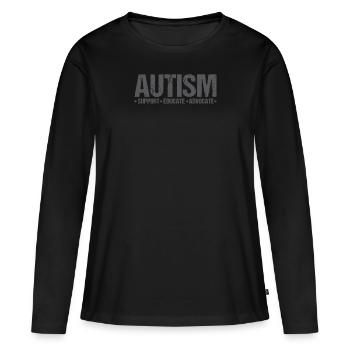 Asperger - T-shirt manches longues Premium bio Femme - noir - Devant - Julia (174cm)