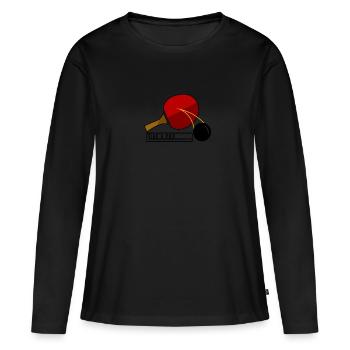 Table Tennis Ping Pong Table Tennis Ball Gift - Women's Premium Organic Long Sleeve Shirt - black - Front - Julia (174cm)